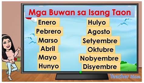 Mga Buwan sa Isang Taon Filipino Laminated Educational Wall Charts A4