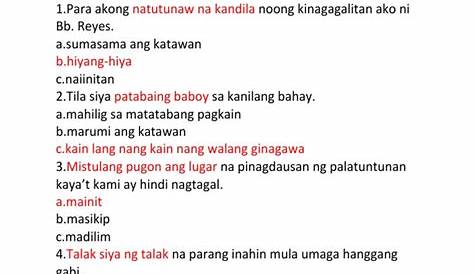 Pansinin ang mga salitang naka-bold sa tula. Ihanay ang mga simbolismo