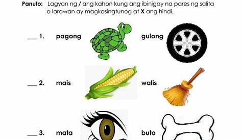 Mga Salitang Magkatugma2 worksheet | 1st grade worksheets, Sequencing