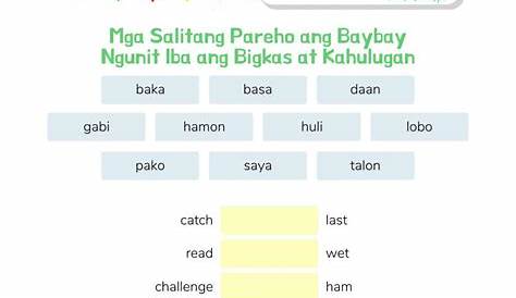 Mga salitang may iisang baybay ngunit magkaiba Ang kahulugan FILIPINO 3