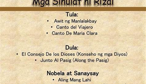 Mga Sinulat ni Dr. Jose Rizal