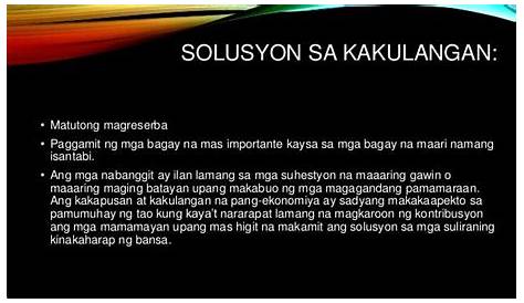 Solusyon Sa Isyung Ekonomiko | isyungbabe