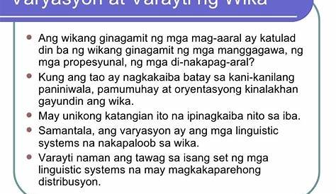 Teorya Sa Barayti Ng Wika - teorya konspiracion