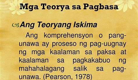 Aralin 2 Teorya Sa Pagbasa Pdf Teorya Sa Pagbasa Aralin 2 Teoryang