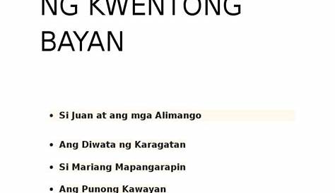 GRADE 7 KWENTONG BAYAN.pptx - KWENTONG BAYAN LAYUNIN Sa modyul na ito