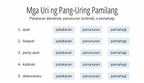Mga Uri Ng Pang Uri At Uri Ng Pamilang Filipino Bilarasa Images And
