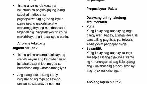 Tekstong Argumentatibo Halimbawa Ng Argumentong Sanaysay Halimbawa Ng