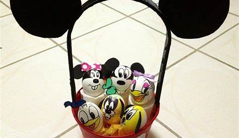 Mickey Mouse Easter Basket Diy Red & Yellow Unisex Child's Gift Yellow