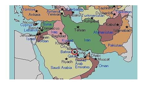 Middle East Map Quiz Labelled diagram