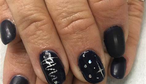 Midnight Blue Christmas Nails