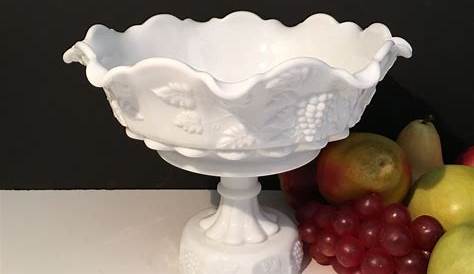 Anchor Hocking Vintage Milk Glass Grape Pattern Fruit Bowl Etsy Australia