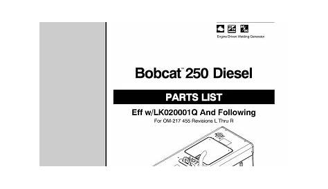 miller bobcat 225 parts manual