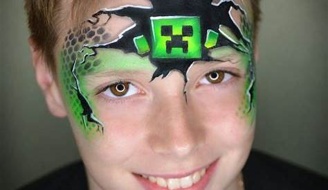 Minecraft Creeper face paint Face painting, Painting, Face