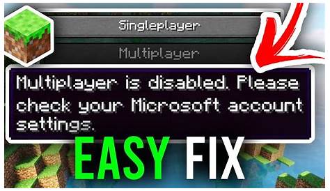 Minecraft Multiplayer Disabled