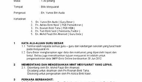 Minit Mesyuarat Panitia PJK k3 | PDF