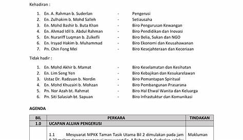 Contoh Minit Mesyuarat Rmt Sekolah Penggerak Pdf - IMAGESEE