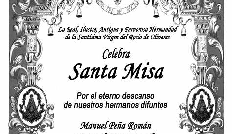 2 de noviembre, 20 horas, Misa de Difuntos | Hermandad de la Santa Caridad