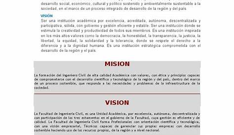 Misión y Visión – Facultad de Pedagogía – Poza Rica