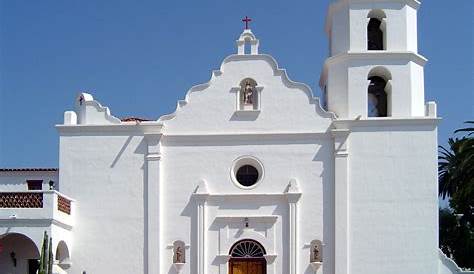 Interior and dome of Mission church; Old Mission San Luis Rey de Stock