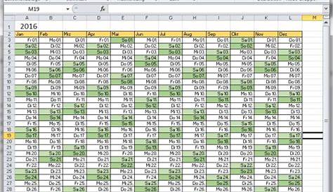 Dynamischer (ewiger) Jahreskalender mit allen Feiertagen (DACH) in Excel