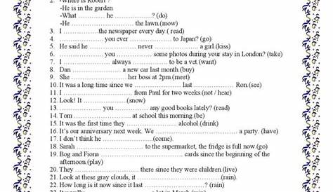 Mixed Tenses Exercises With Answers Doc