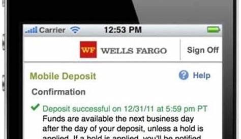 Wells Fargo Mobile Deposit Endorsement - Chase Bank Mobile Deposit