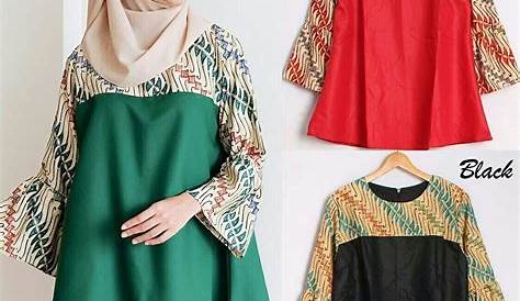 Blus Batik Trendy Buatan Solo Model Kerah Shanghai Berbahan Halus