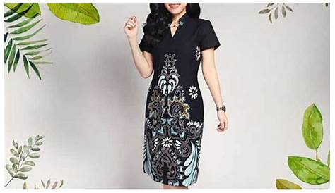 Model Baju Terusan Wanita Celana Panjan Modern Brokat Batik Terbaru