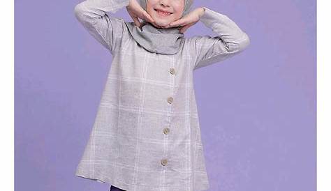 Jual Tunik Anak Afra Kids Tunik Basic Misty Grey Baju Anak Perempuan di