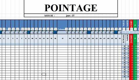 Modele feuille de pointage excel | Cours génie civil - Outils, livres