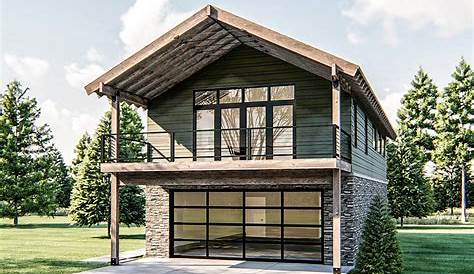 Modern Style Garage-Living Plan 51522 with 1 Bed, 1 Bath, 2 Car Garage