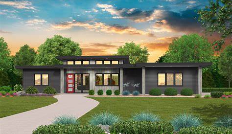 Rock Star - Exciting Modern MCM One Story House Plan - X-20 | Modern