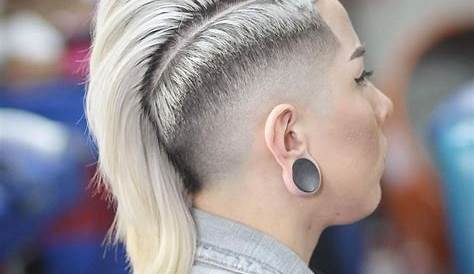 Mohawk Hairstyle For Women With Undercut Platinum Curly Style Pixie - The