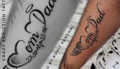 Magnificent mother and father memorial tattoos. Color: Black. Tags