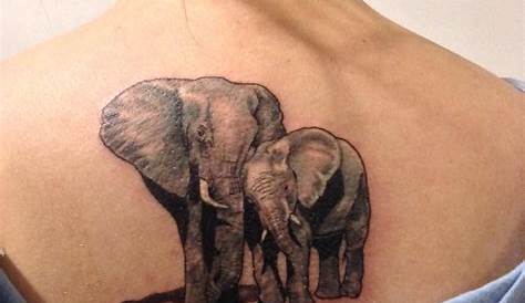 Baby Elephant with Mom Tattoo - Tiny Elephant Tattoos - Elephant