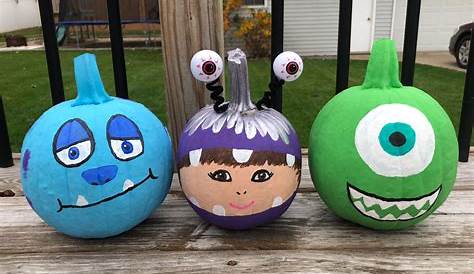 Monsters Inc. painted pumpkins! #mikewazowski #sully #monstersinc #