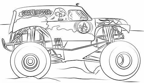 grave digger coloring pages | Only Coloring Pages | Monster truck