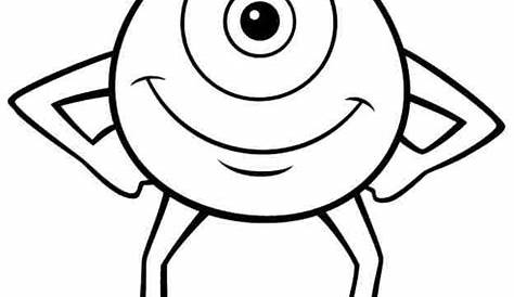 The One Eyed Monster, Mike Wazowski From Monsters Inc Coloring Page