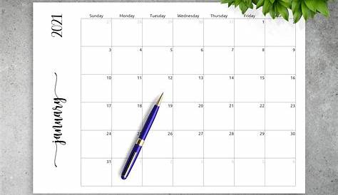 Monthly Calendar Template Pdf