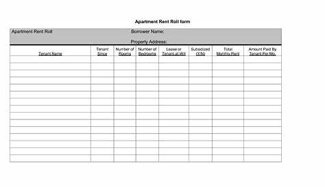 FREE 18+ Sample Rent Roll Forms in PDF Ms Word Excel