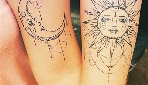 Matching sun and moon tattoos - Tattoogrid.net