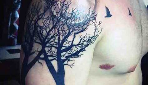 90 Moon Tattoos For Men - Ship Of Light On The Sea Of Night