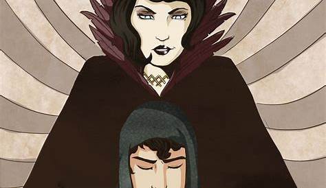 Morgan le Fay and her son Sir Mordred by Asterodia | Character art