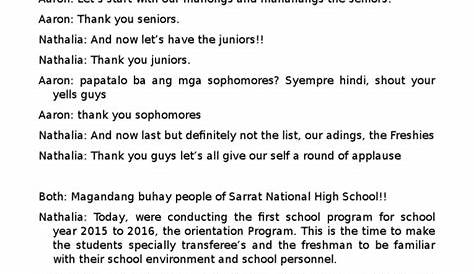 Emcee Script For Moving Up Ceremony In Elementary