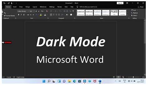 How to change to DARK MODE in Microsoft Word 2016 | Office 365 Tutorial