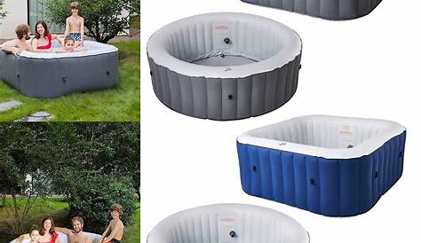 Mspa Inflatable Hot Tub Portable Spa Wicker Surround 6 Person Dsc06 With Remote Similar To Lay Z