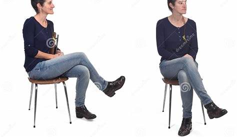 woman sitting cross-legged and without being crossed Stock Photo