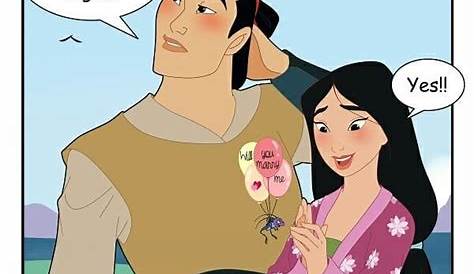 Shang proposed to Mulan in a marriage proposal on one knee. How