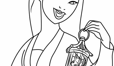 Mulan Holding a Sword coloring page - Download, Print or Color Online