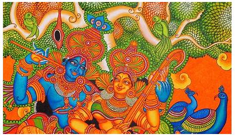 Beautiful Kerala Mural Painting By Vr Krishnan 22 - Full Image